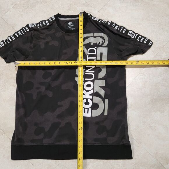 VTG Ecko Unltd Mens XL Unlimited Camo Spellout Skater Streetwear Graphic T Shirt - Picture 8 of 9